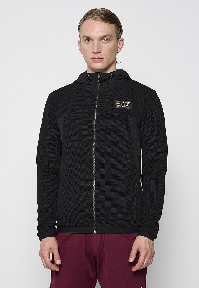 EA7 Emporio Armani Sweater met rits zwart