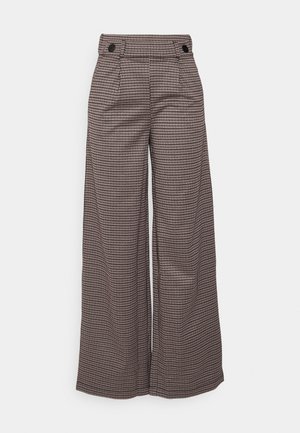 JDY Tall JDYGEGGO MIA LONG CHECK PANT - Kalhoty - winetasting/winterwinte/broem