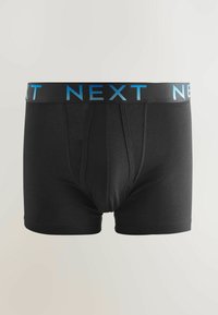 Boxeri negri cu un elastics albastru cu logo-ul "NEXT", realizati dintr-un material moale, cu un design ajustat si trei cusaturi structurale în față.