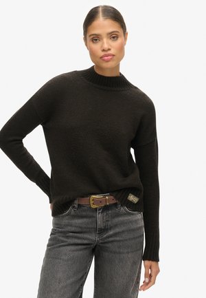 Superdry & Co ESSENTIAL MOCK NECK  - Striktrøje - bitter chocolate brown
