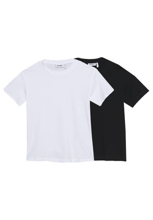 ALANIS 2 PACK - Basic T-shirt - black/white