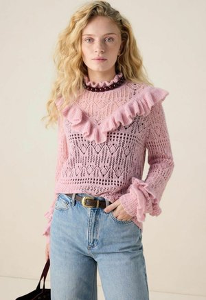MIT RÜSCHEN  - Pullover - rosa