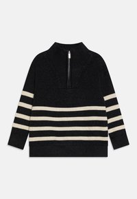 Lindex SWEATER HALF ZIP UNISEX - Strikkegenser - dark grey