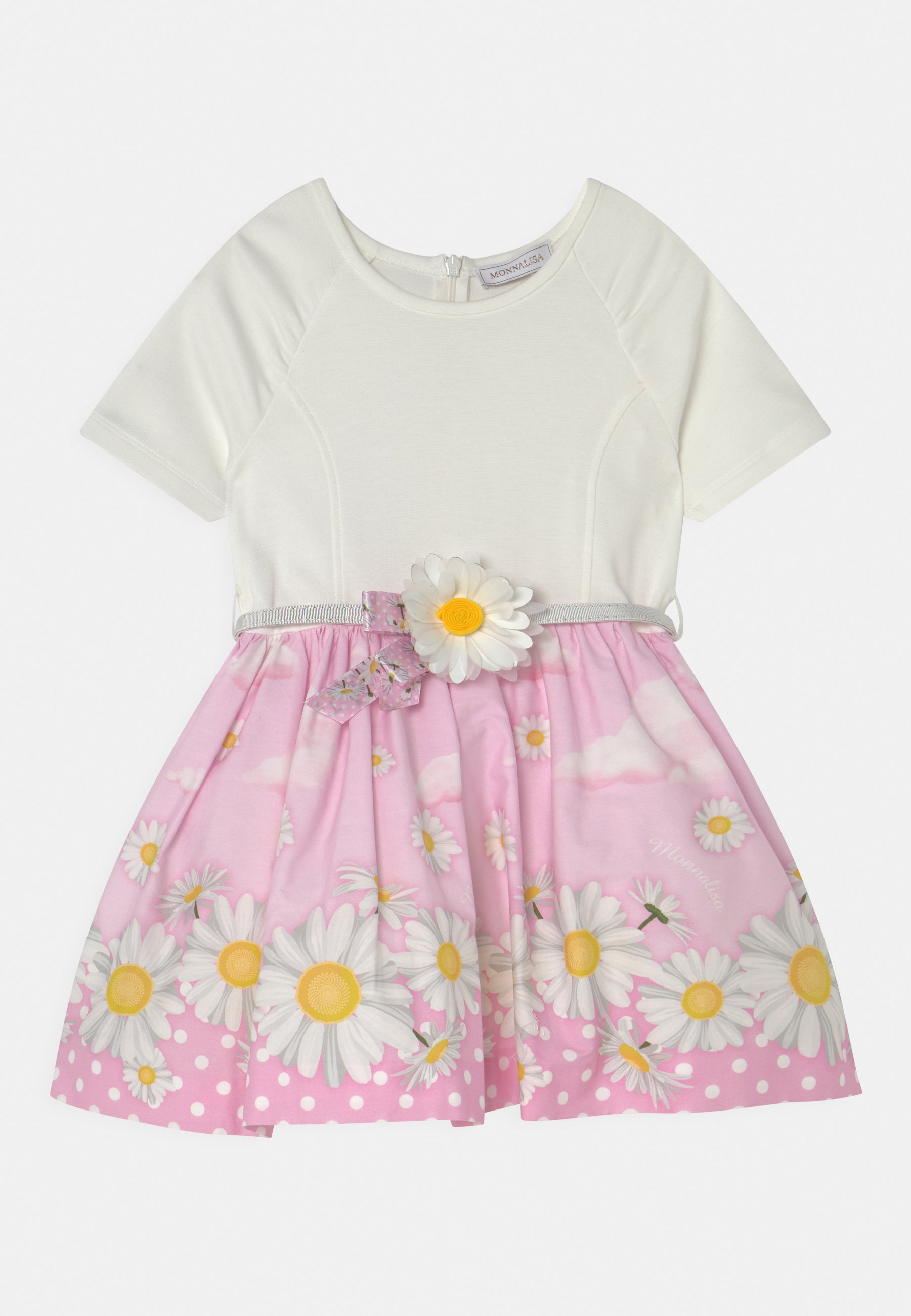 Monnalisa ABITO CON CINTURA MARGHERITE - Jersey dress - panna/rosa  peach/light pink - Zalando.co.uk