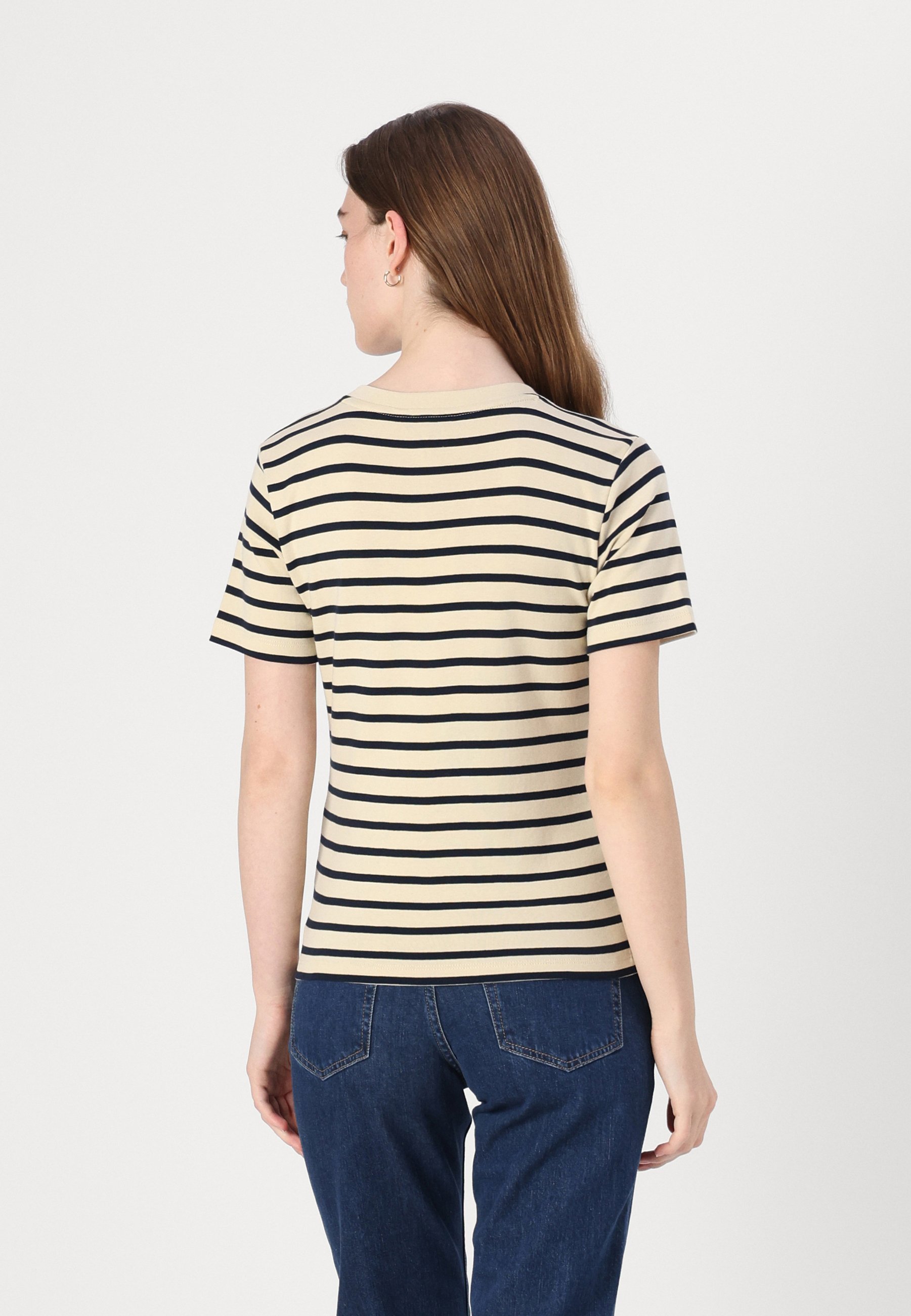 売れ筋商品|||トミー ヒルフィガー Tシャツ レディース トップス SLIM CODY  - Print T-shirt - fine country ivory/navy Tommy Hilfiger SLIM CODY V NECK - T-Shirt basic - fine