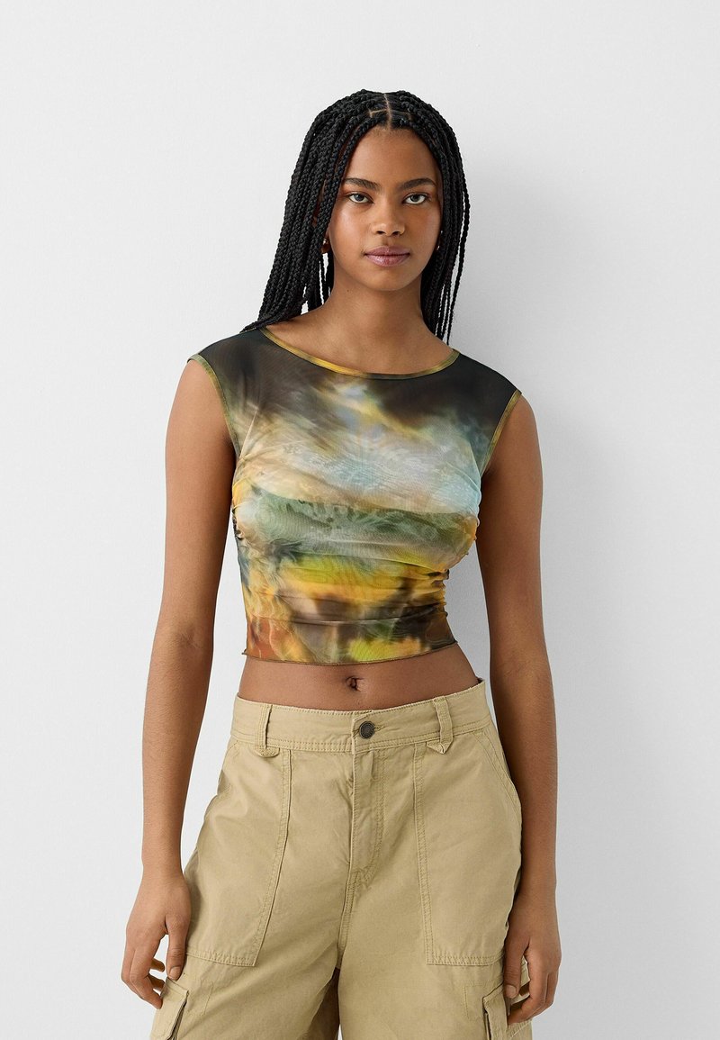 Bershka SLEEVELESS OPEN BACK Top yellow/gelb Zalando.at