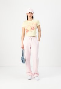 Hollister Co. Floral Graphic Baby Tee - Marškinėliai su spaudiniu - double cream