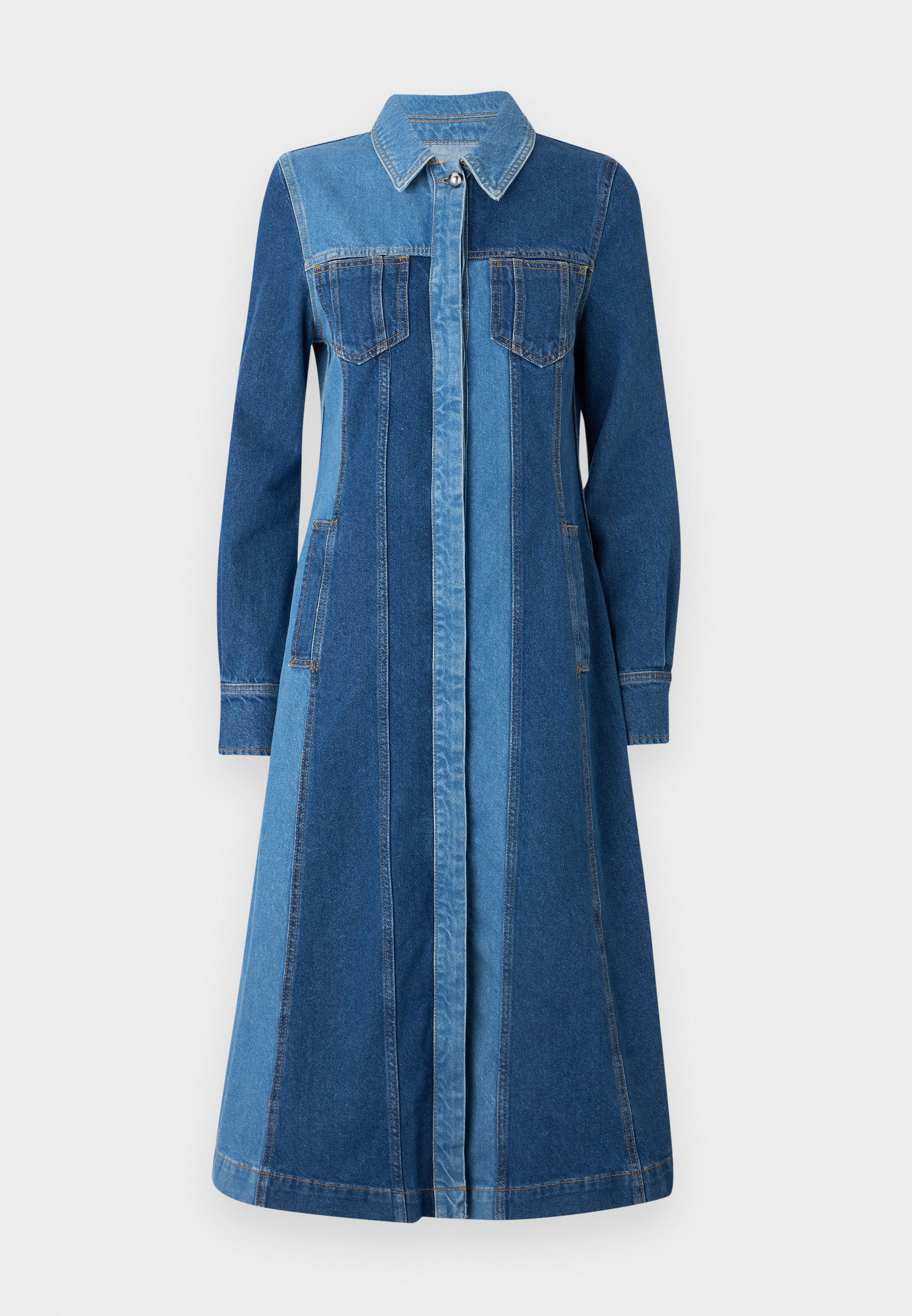 【関税&送料込】Sportmax Denim Fiorito Shirt Dress Fiorito denim midi dress in purple - Sportmax | Mytheresa