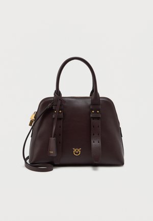 Pinko BOWLING BAG MEDIUM - Τσάντα χιαστί - rosso mogano/antique gold-coloured