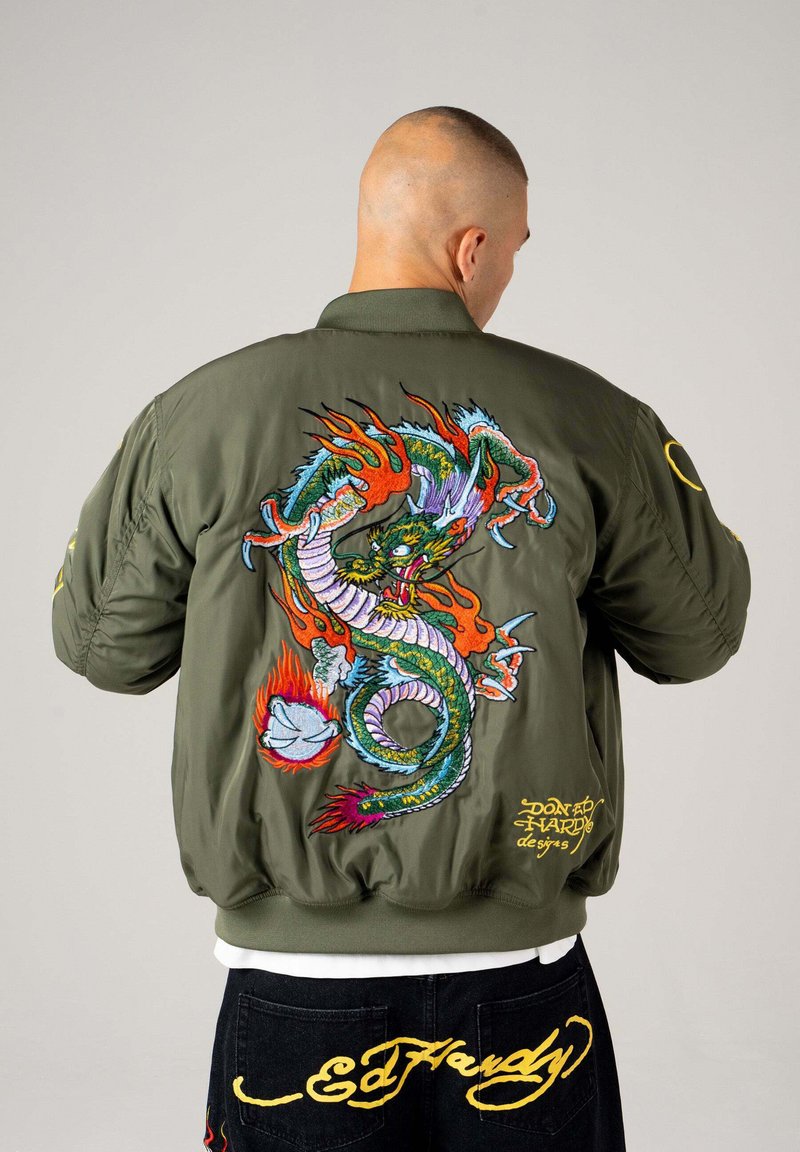 Ed Hardy Bomber Jacket - khaki