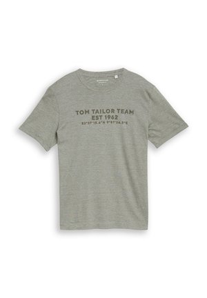 TOM TAILOR, T-SHIRT MIT LOGO-PRINT - T-shirt imprimé - deep green white stripes