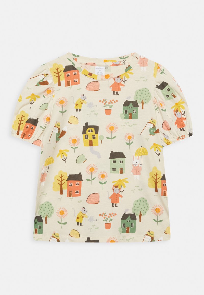 Kinder T-Shirts | Lindex PUFF SLEEVE PLAYFUL T-Shirt print light beige/beige - XN72036 Kinder T-Shirts | Lindex PUFF SLEEVE PLAYFUL T-Shirt print light beige/beige - XN72036