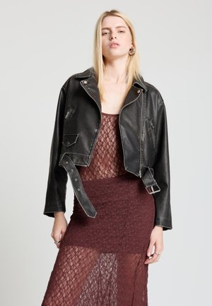 CAPOSPALLA TINTA UNITA - Veste en similicuir - ultrablack