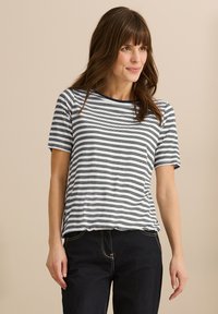 Cecil - STREIFEN MIT GLITZER - Print T-shirt - blau Thumbnail Image 1