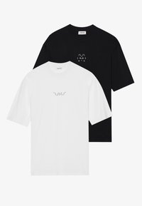 UNISEX 2 PACK - T-shirt imprimé - true black/bright white
