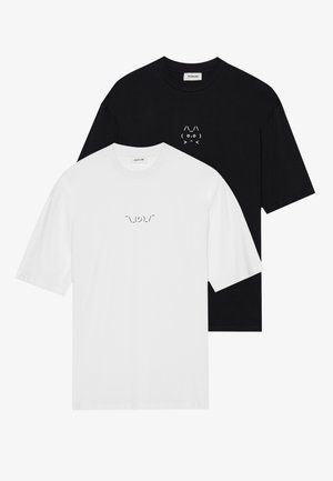 UNISEX 2 PACK - Print T-shirt - true black/bright white