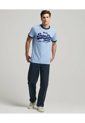 Superdry & Co TONAL VINTAGE LOGO  - T-shirt con stampa - halifax blue grit eclipse navy