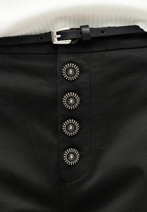 NIMA REGULAR WAIST JEWEL BUTTIONS - Trousers - black