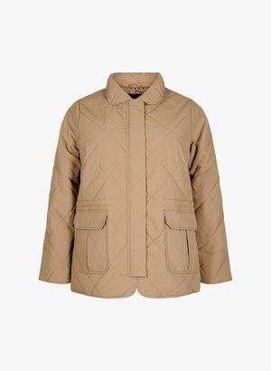 Khaki kašmiri jope kõrge kaelusega, ees taskud ja nööpidega sulgemine. Pehme materjal tekstuuriga rombimustriga.