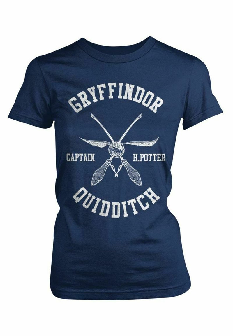 Námořnické tričko s nápisem "Gryffindor Quidditch" bílou barvou, s grafikou zkřížených košťat a míče. Krátké rukávy, standardní střih.