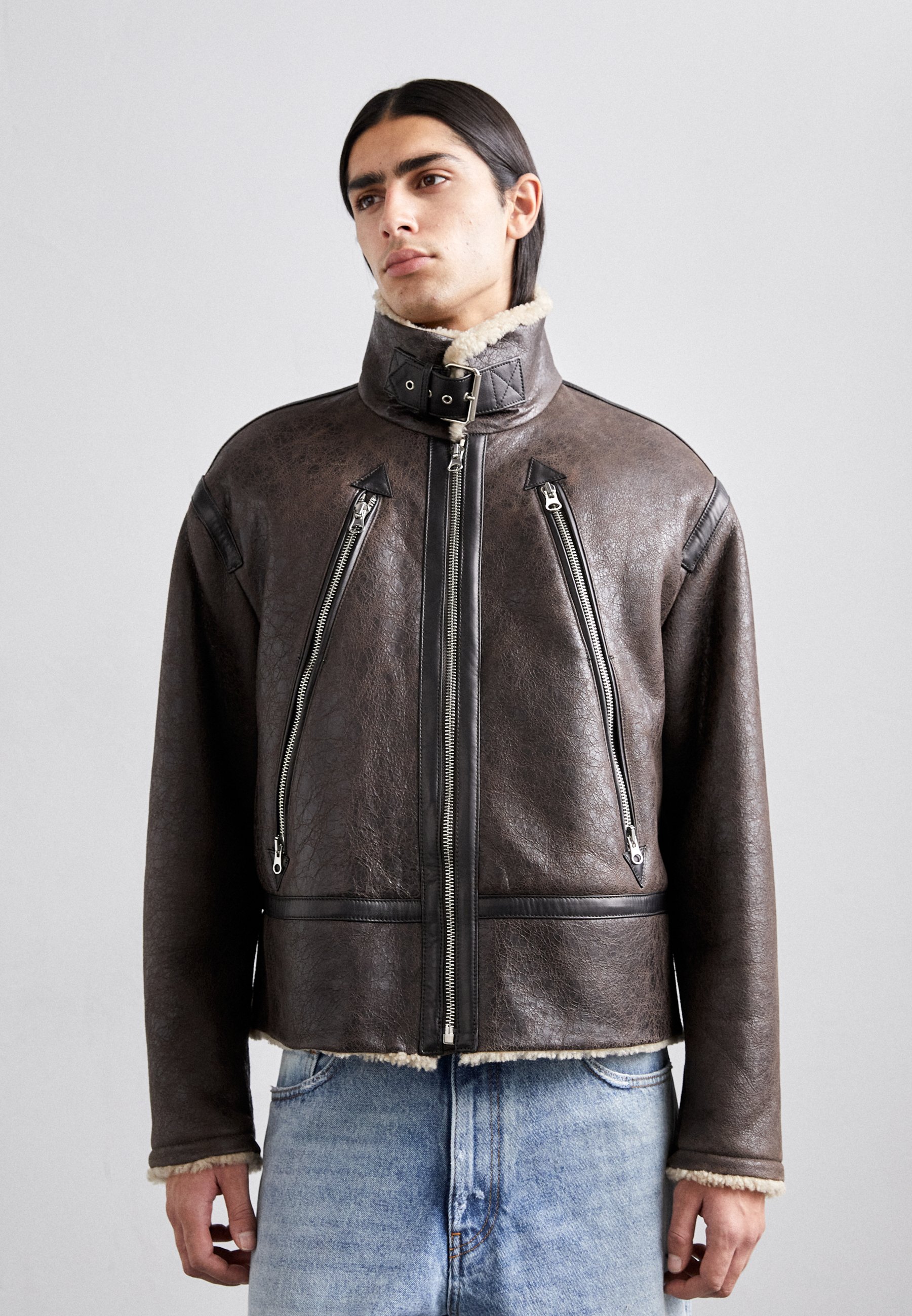 MM6 Maison Margiela Lederjacke - brown/dunkelbraun - Zalando.de 