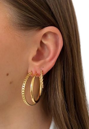 ByNouck, FLAT CURB HOOP SET - Earrings - gold coloured
