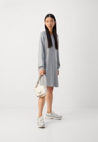 Marc O'Polo DRESS LONGSLEEVE ROUND NECK - Kampsunkleit - soft stone melange