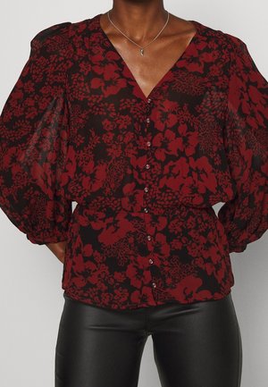 Blouse - metallic red