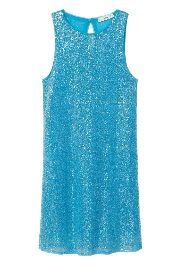 Mango Cocktailjurk blauw Mango Cocktailjurk blauw
