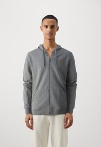 Lyle & Scott ZIP THROUGH HOODIE - Felpa con zip - mid grey marl