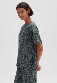 OPUS KURZARM FASPA SUNNY - T-shirt con stampa - deep teal