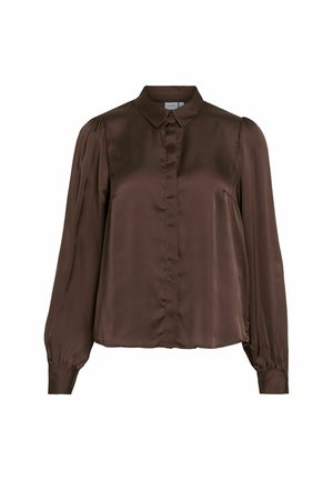 VILA, SHIRT VISOFIE LONG SLEEVED - Chemisier - chocolate brown