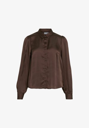 VILA, SHIRT VISOFIE LONG SLEEVED - Nööpidega pluus - chocolate brown