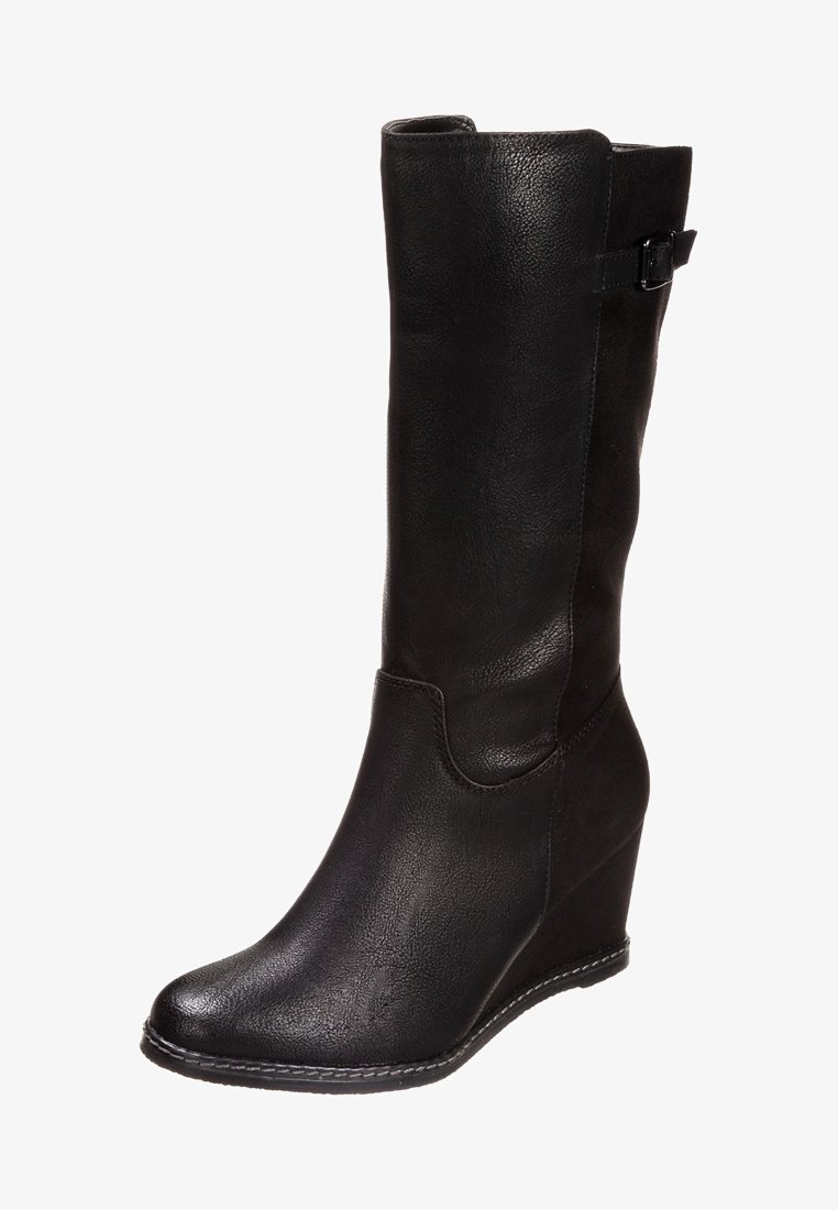 Anna Field Botas de cuña - black