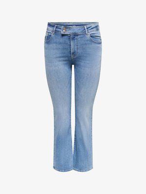 ONLY Carmakoma, FLARED FIT JEANS CARWILLY HOHE TAILLE FLARED JEANS - Flared jeans - light blue denim