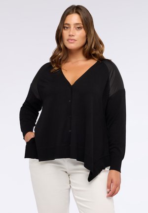 SCOLLO A V - Cardigan - nero