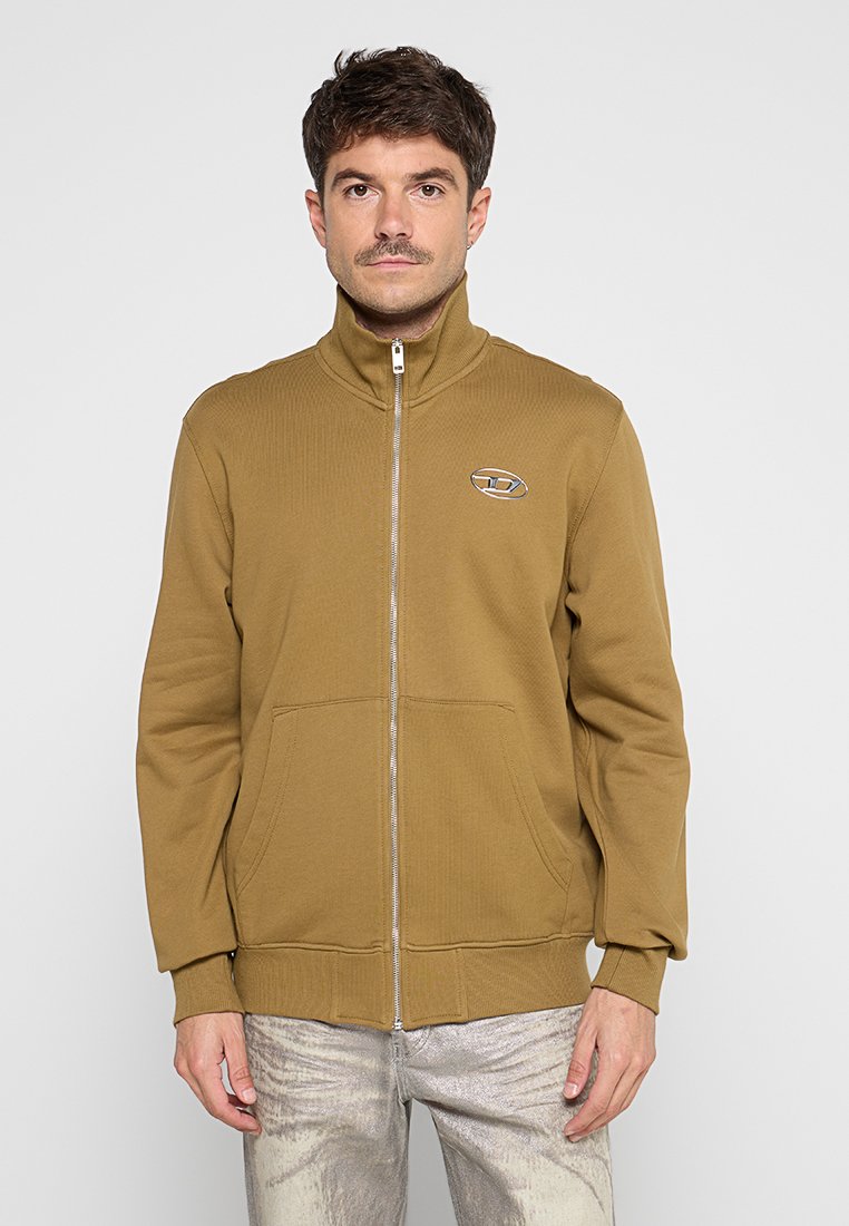 Diesel Sweater met rits bruin