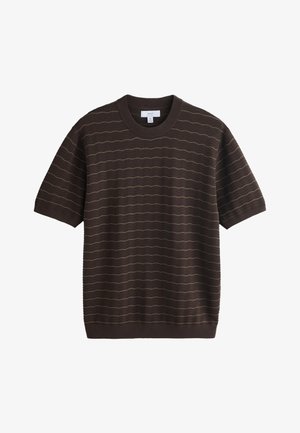 Next, REGULAR FIT TEXTURED WAVE SHORT SLEEVE - T-shirt imprimé - brown