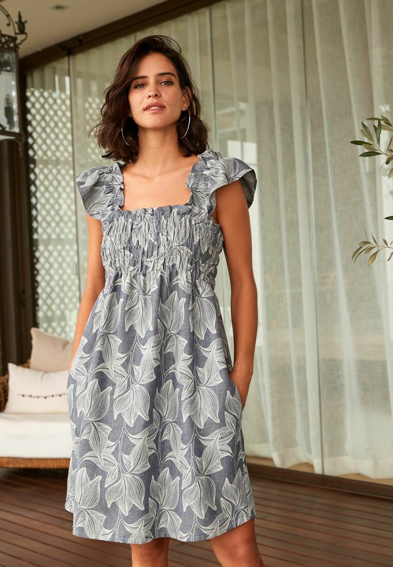 Next SUMMER DRESS Freizeitkleid blue leaf print/blau Zalando.ch