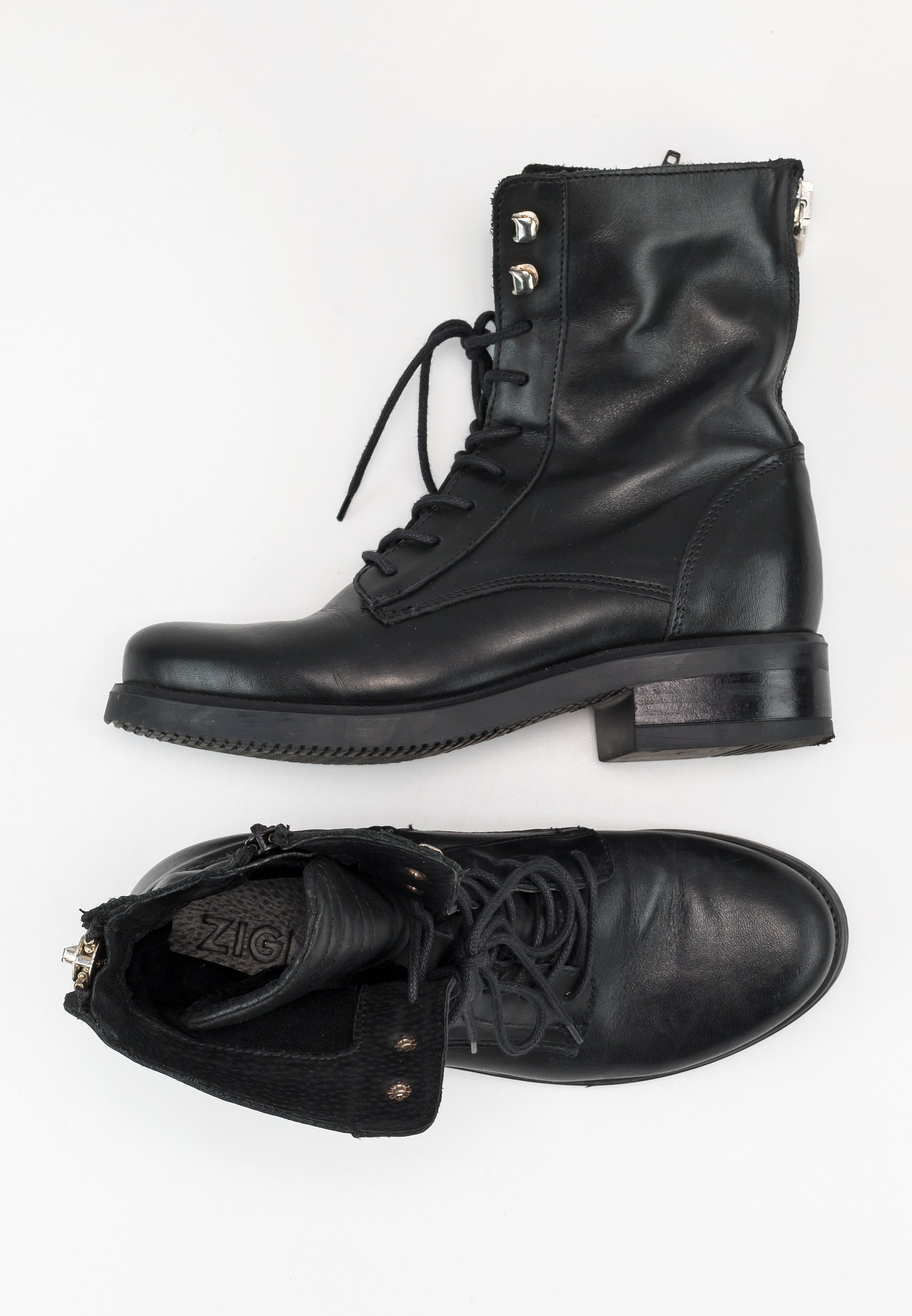 Military Boots Zign Hiking Boots In Black Leather Boots ZIGN Black - Main Image
