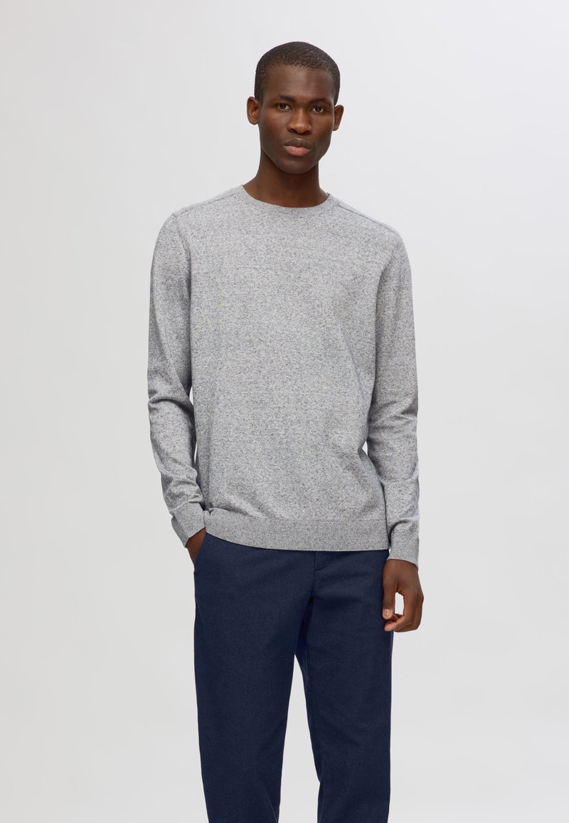 Selected Homme SLHBERG CREW NECK - Športni pulover - light grey melange