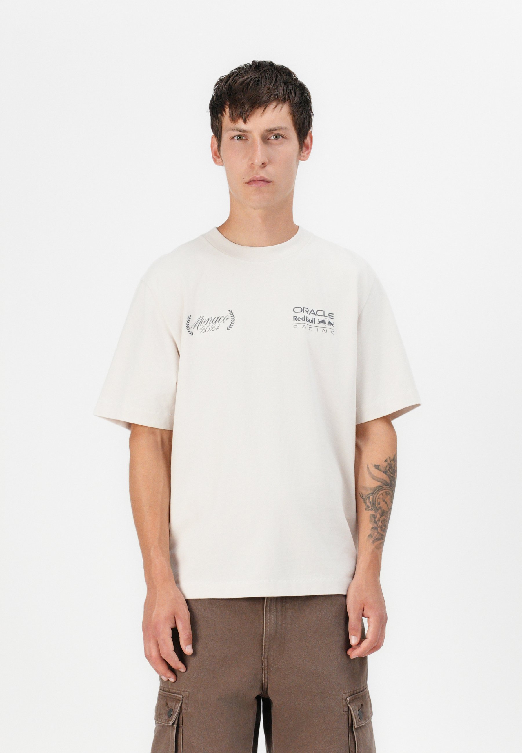 Abercrombie & Fitch MONACO - T-shirt z nadrukiem/biały