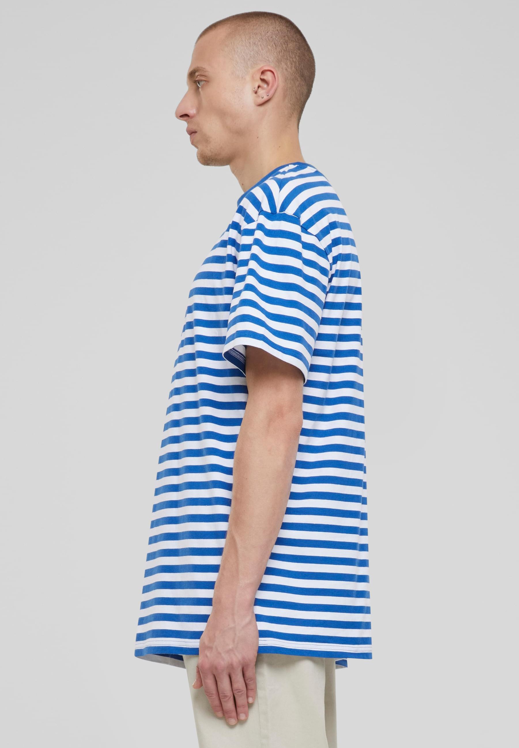 Urban Classics Camicia Estiva A Righe Uomo: Bianco E Blu, Manica Corta, Tessuto Traspirante