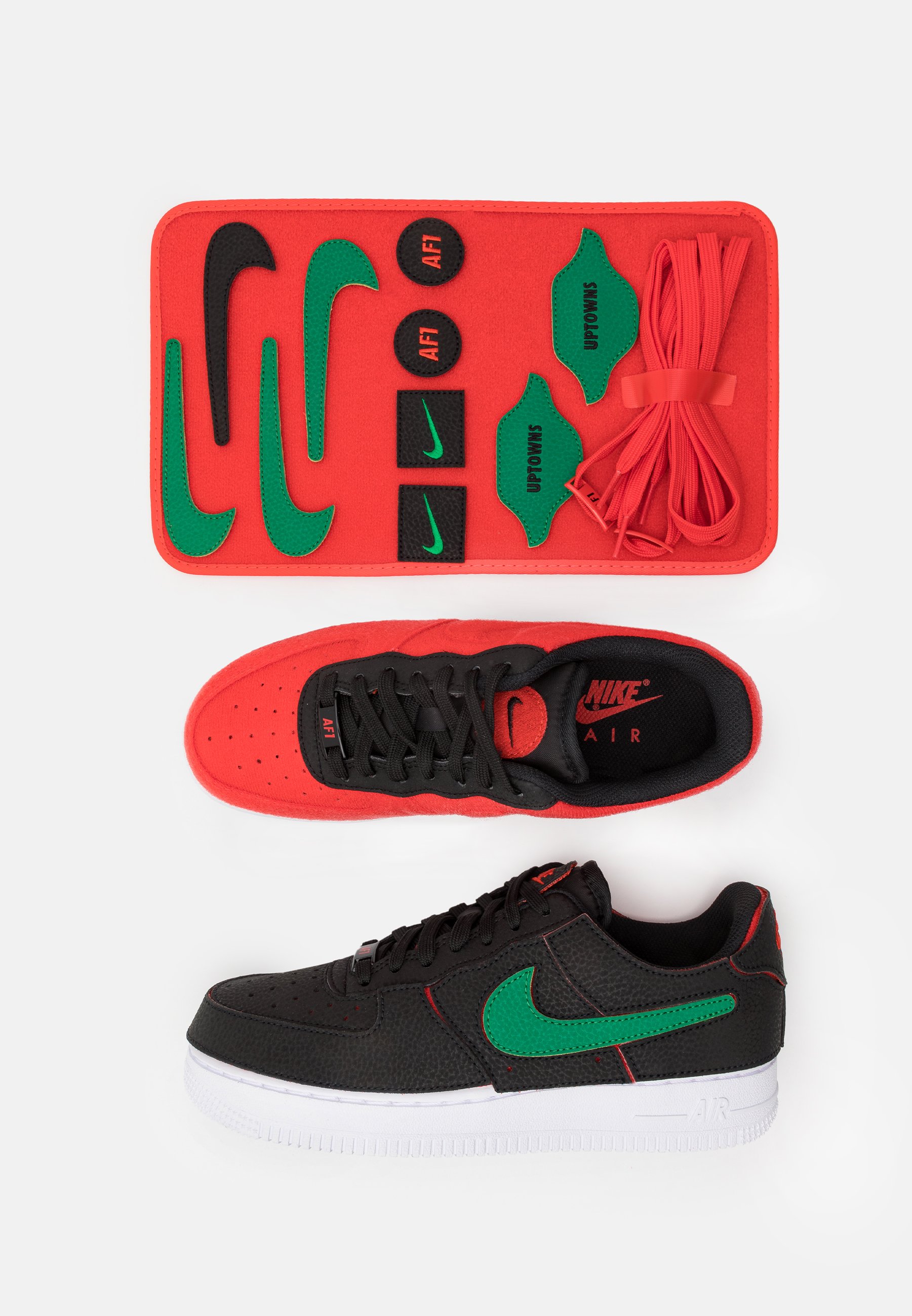 nike air force 1 black chile red