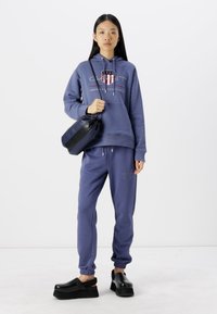 GANT ARCHIVE SHIELD HOODIE - Sweater - dusty navy