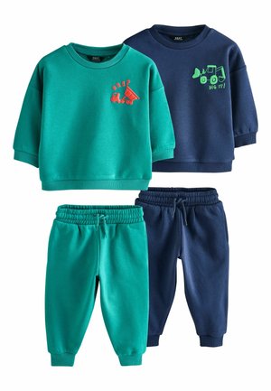 REGULAR FIT - JOGGERS SET 2 PACK - Tuta - navy blue /green transport printed