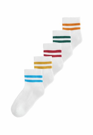 CROPPED ANKLE CUSHIONED FOOTBED 5 PACK  - Șosete - white multi