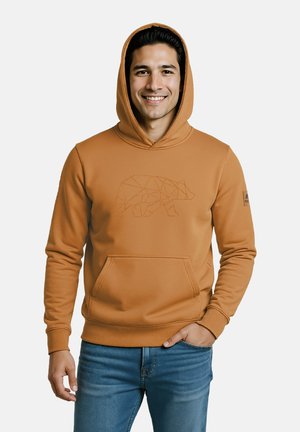 MIT GESTICKTEM POLYGONBÄR - Kapuzenpullover - braun