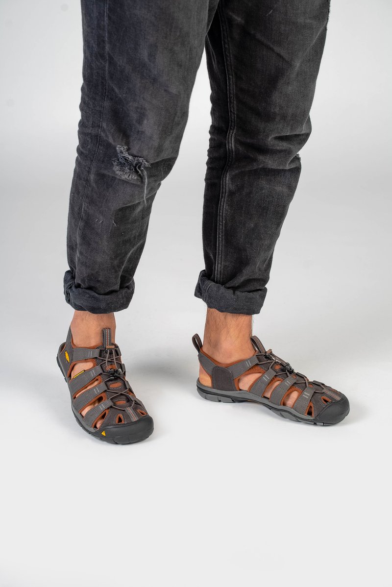 Sandales de randonnée Keen Clearwater CNX Leather Women Mineral Blue Yellow - Ét