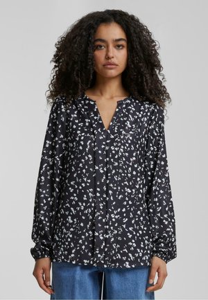 LANGARM UND ALL OVER DITSY PRINT - Bluse - schwarz